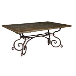 Picture of Rectangular Dining Table with Metal Base (Black Forest)
