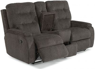 Kerrie Reclining Loveseat with Console (2806-601) by Flexsteel furniture
