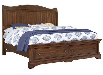 Heritage Sleigh Bed with Storage Footboard in an Amish Cherry from Artisan & Post